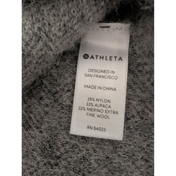 Athleta Womens Gray Camouflage Sweater Alpaca Wool Blend Long Sleeve Crewneck M - Picture 3 of 11